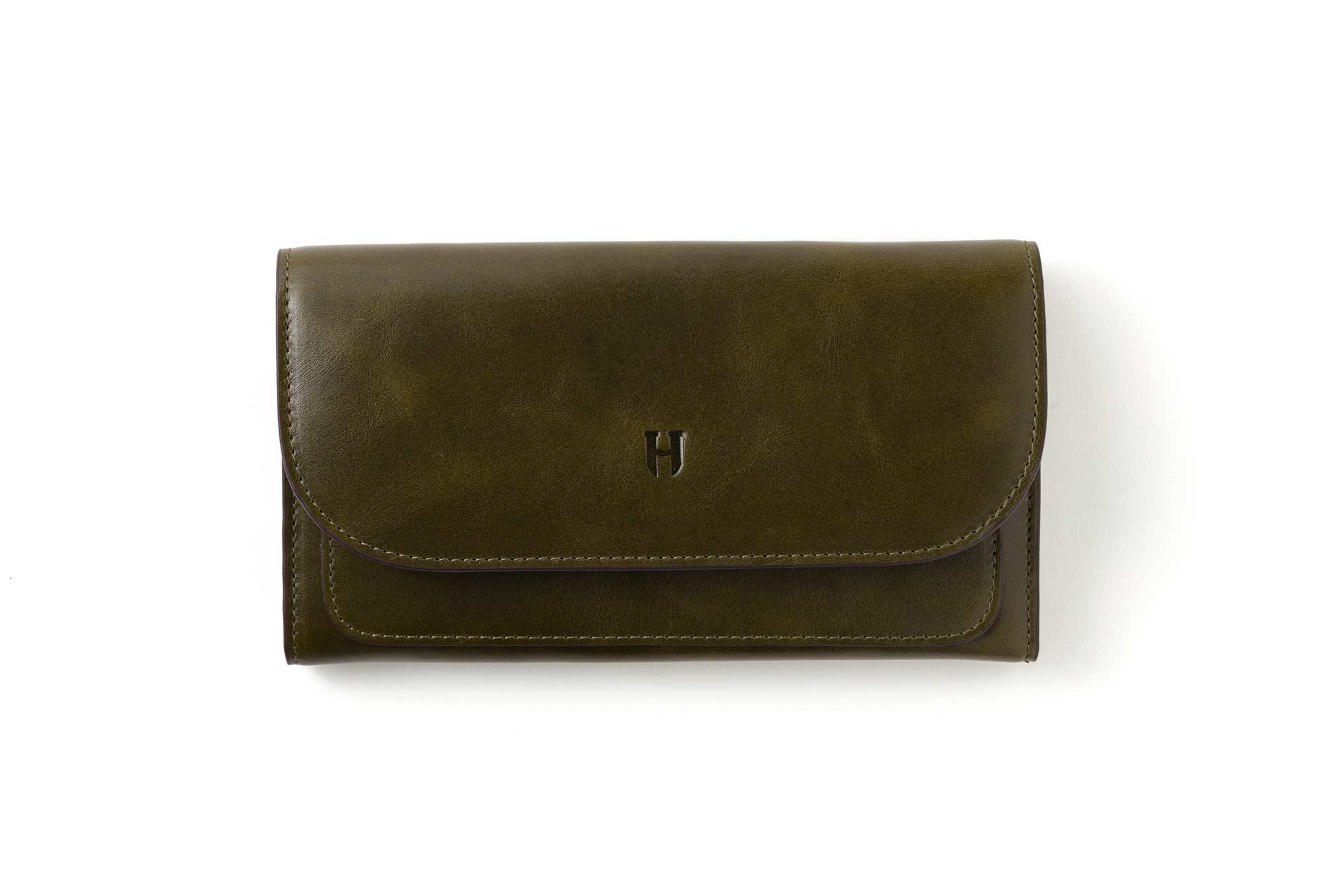 Charlotte kadın deri RFID korumalı lüks fermuarlı el yapımı deri cüzdan, zarif.