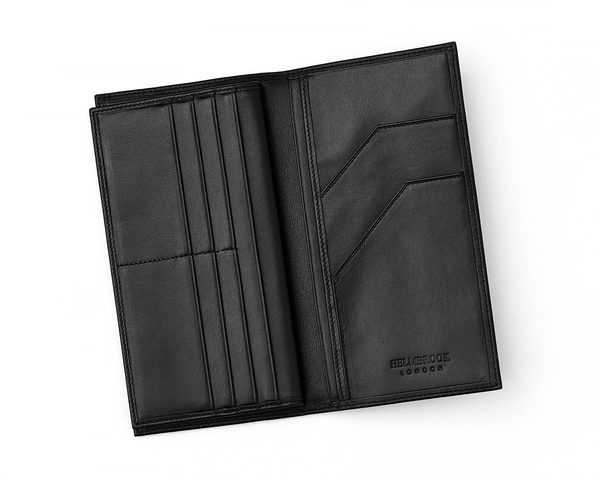 Dayanıklı deri RFID korumalı erkek seyahat cüzdanı, uzun süreli güvenli kullanım için tasarlanmıştır.