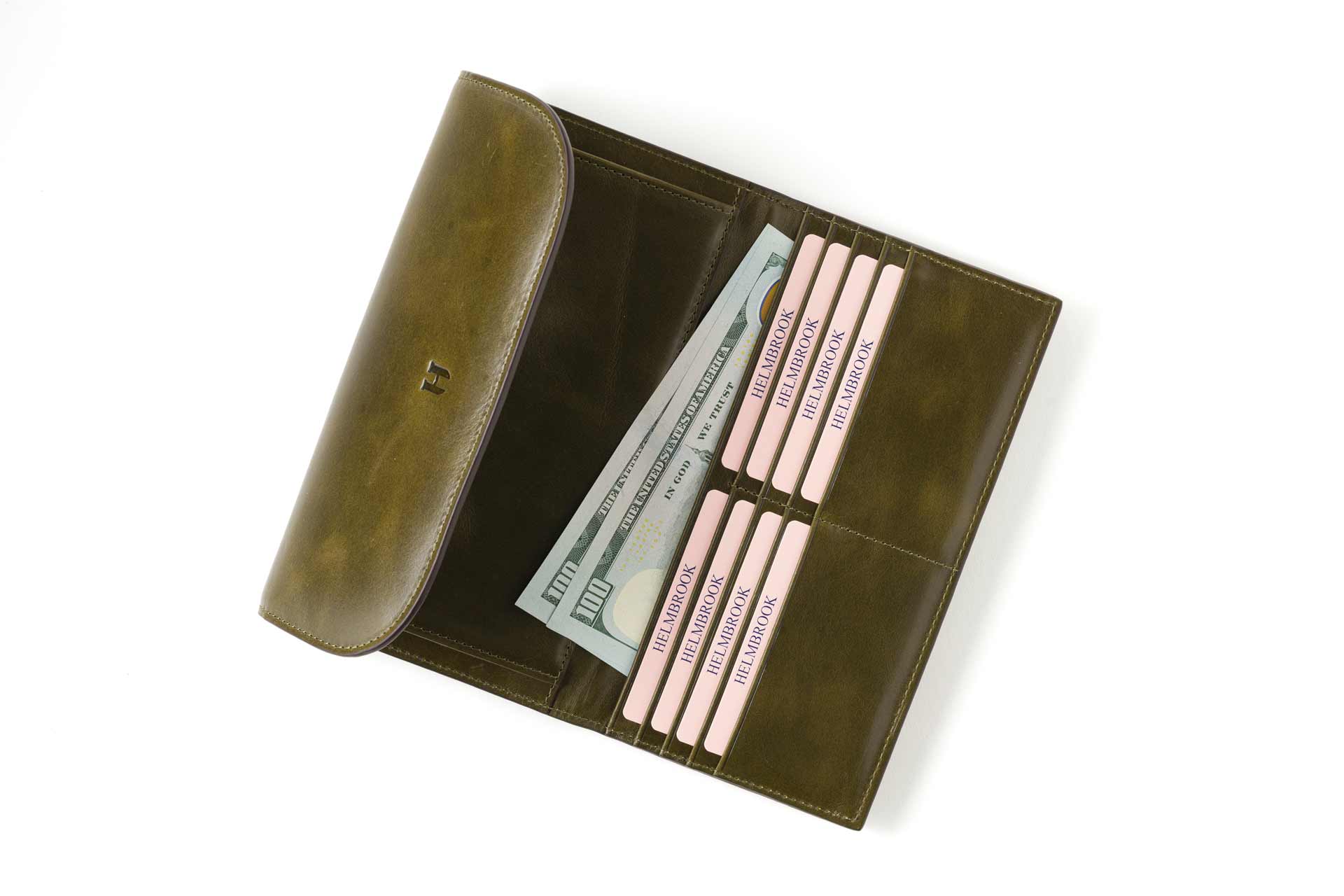 El yapımı deri kadın RFID korumalı lüks cüzdan, zarif ve pratik bir seçenek.