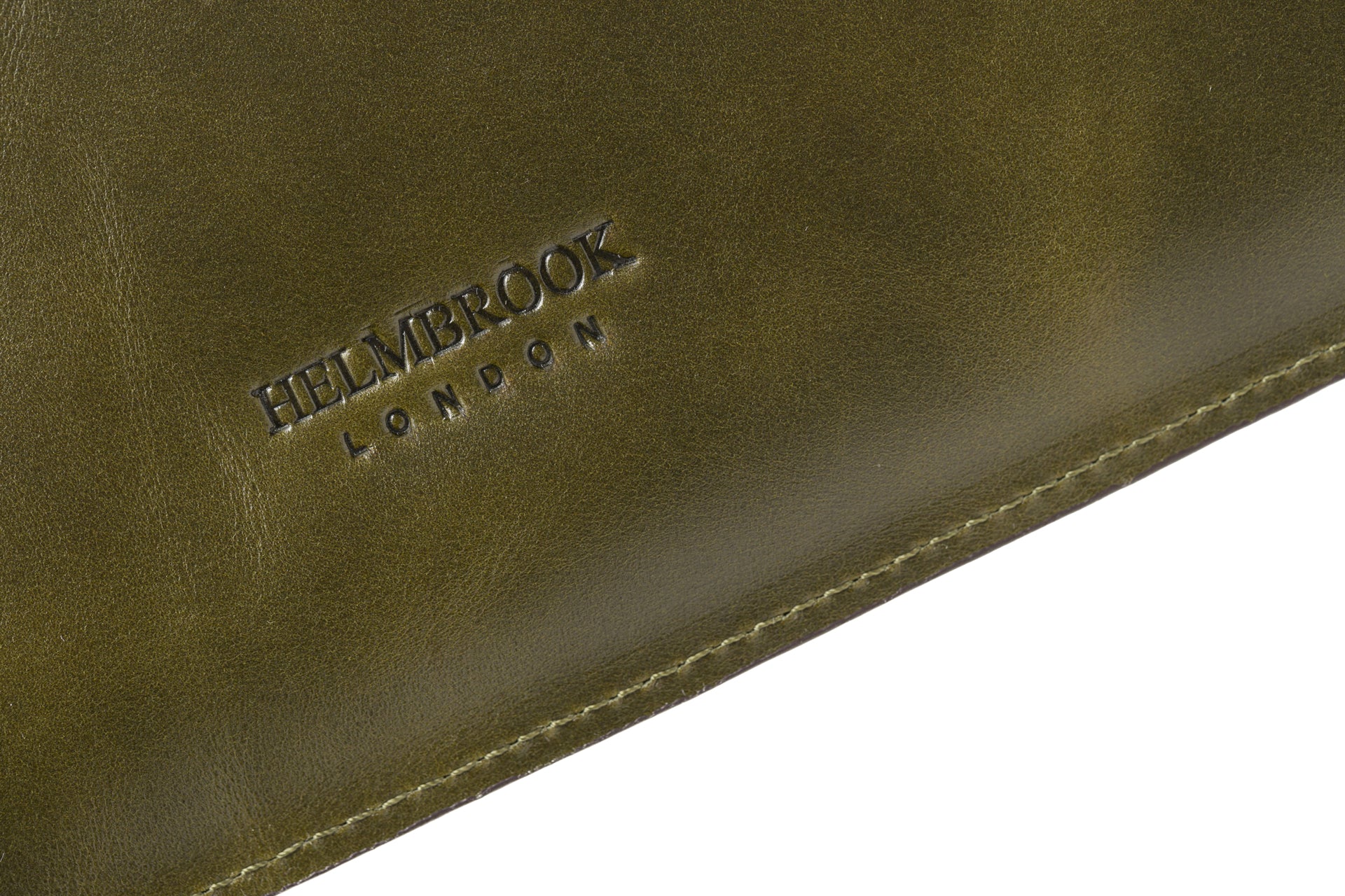 El yapımı haki deri çanta, kadınlar için RFID korumalı ve şık bir ürün.