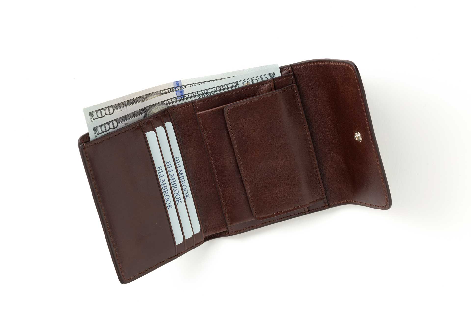 Hakiki deri Eleanor kadın fermuarlı RFID korumalı cüzdan, güvenli ve şık.