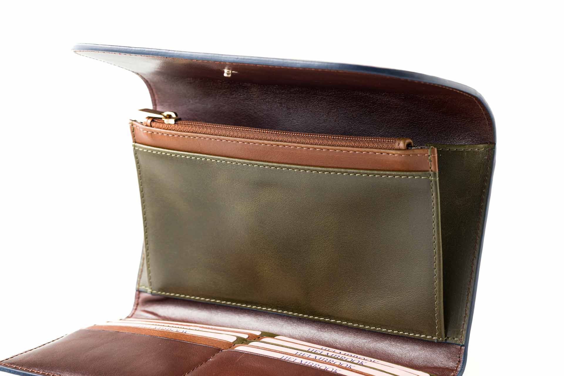 Hakiki deri RFID korumalı güvenilir kadın fermuarlı cüzdan, uzun süreli kullanım.