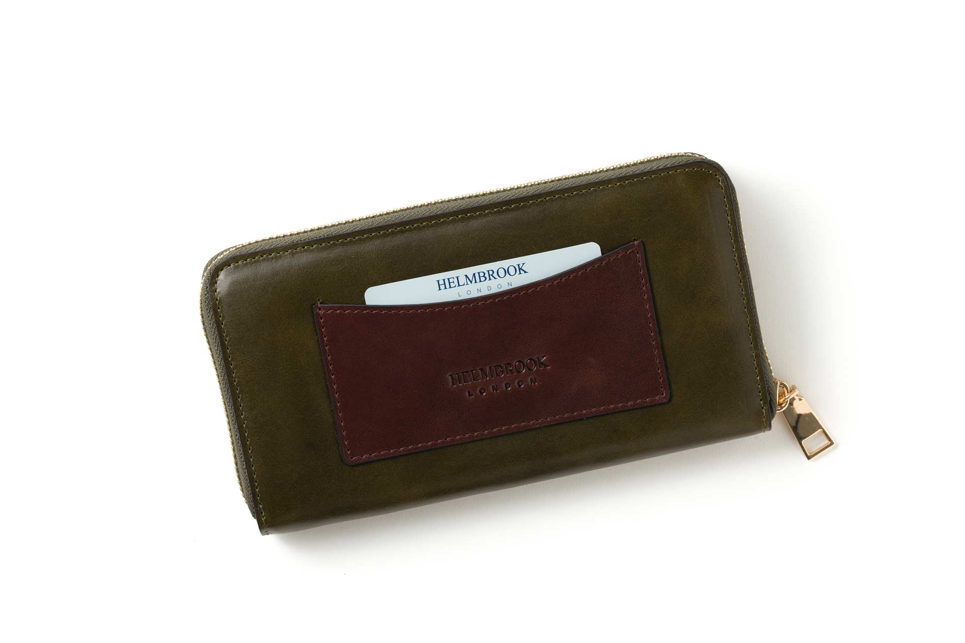 Kadın RFID korumalı deri, fermuarlı cüzdanı, güvenli ve şık bir seçenek.