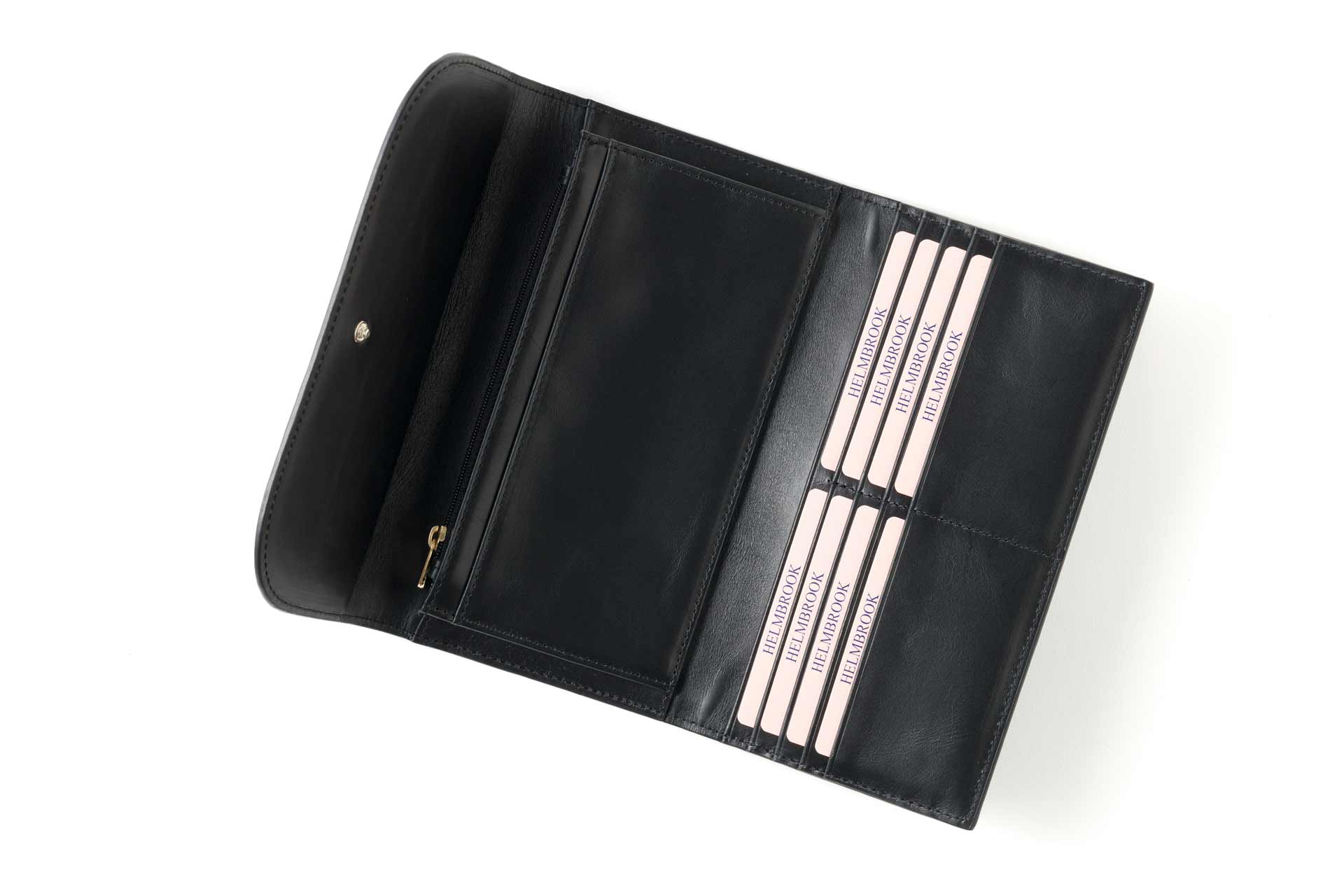 Kullanışlı RFID korumalı deri fermuarlı kadın cüzdan, şık ve güvenli.