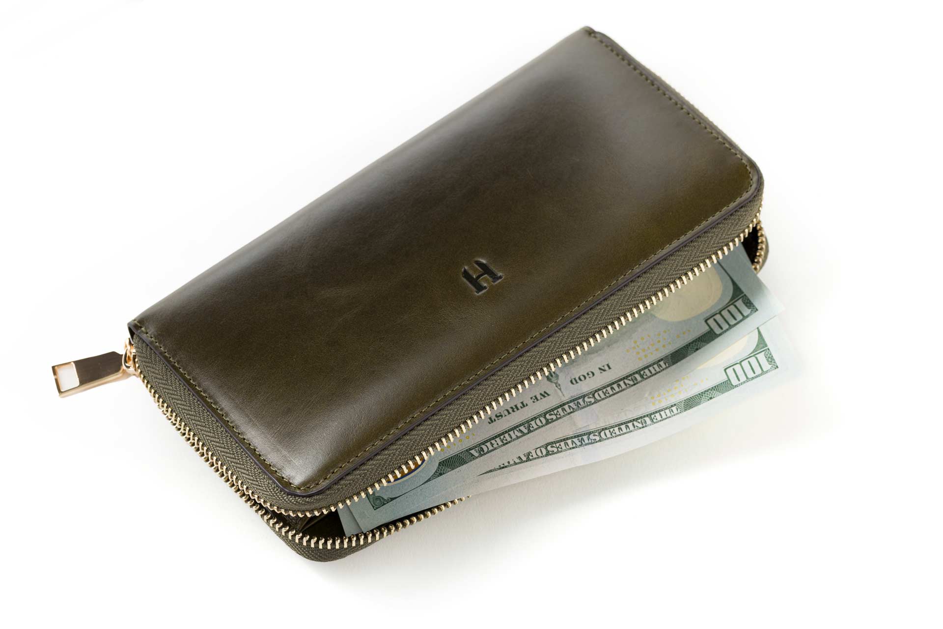 Lüks deri fermuarlı cüzdan, RFID korumalı kadın cüzdanı, zarif ve işlevsel.