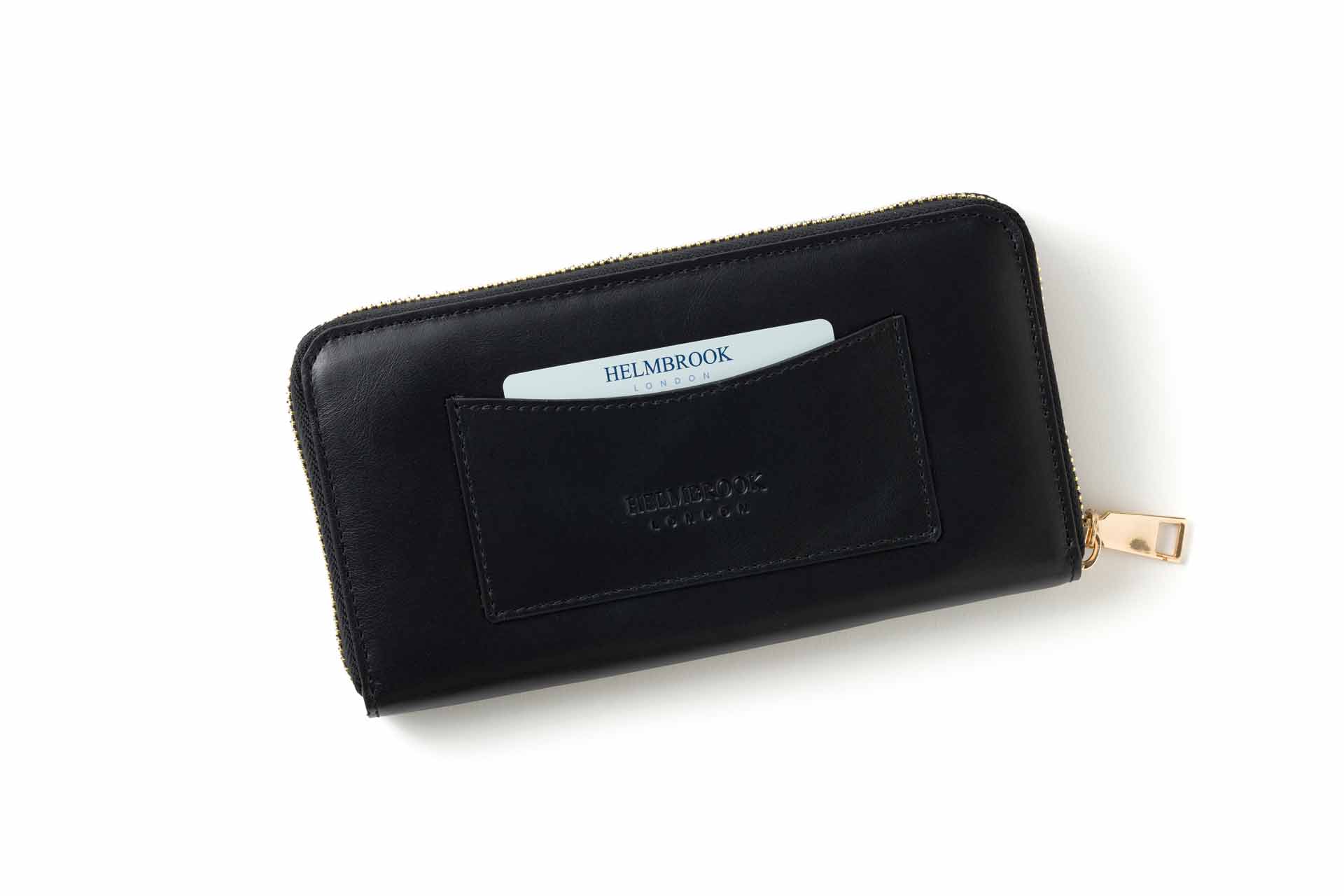 Lüks deri, RFID korumalı fermuarlı kadın cüzdanı, şık ve güvenli.