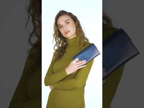 Ashley Kadın Deri Cüzdan – Fermuarlı, RFID Korumalı - Lacivert