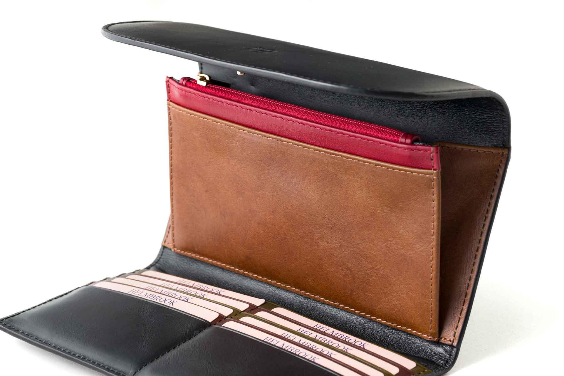 RFID korumalı hakiki deri kadın fermuarlı lüks cüzdan, zarif ve güvenli.