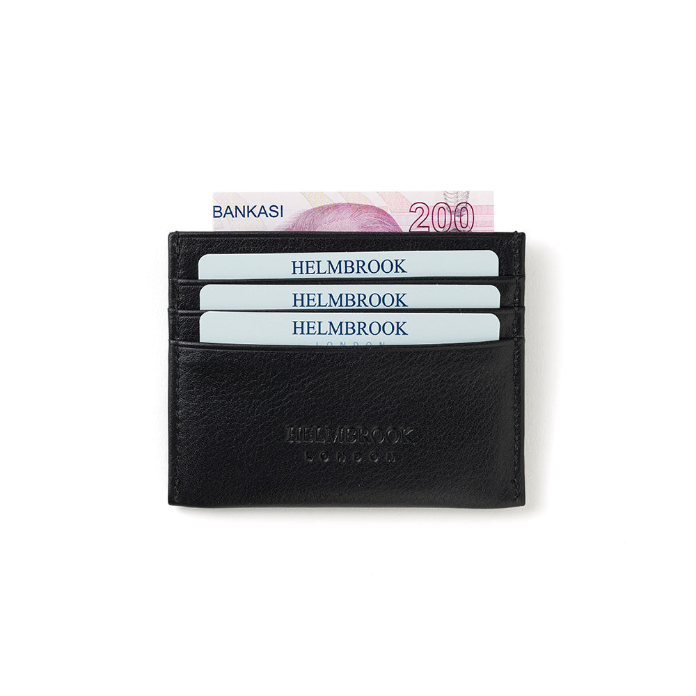 Zarif siyah deri kartlık Barry tasarım, şıklığı ve kaliteyi bir arada sunuyor.