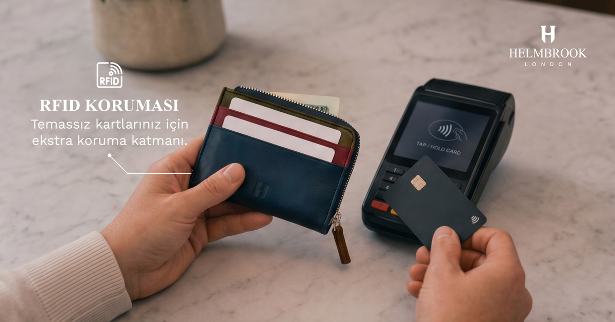 RFID Engelleyici Nedir? HELMBROOK London Deri Cüzdanlarla Kartlarınızı Koruyun