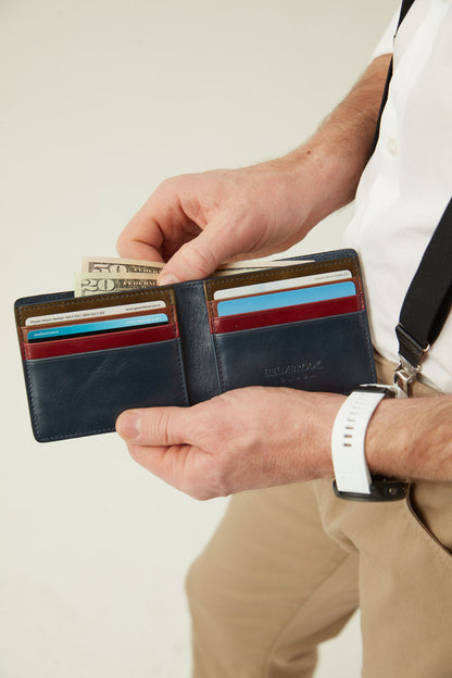 Eldridge El Yapımı Erkek Deri Cüzdan – RFID Korumalı, Çok Bölmeli