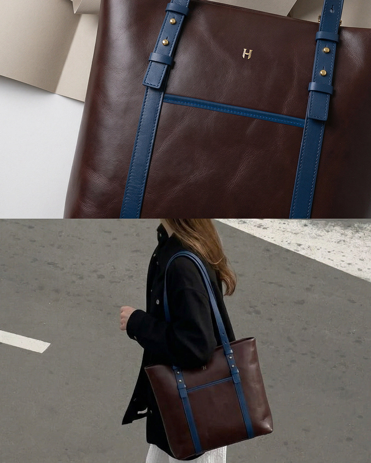 Louisa Unisex Deri Tote Bag – 15,6” Laptop Uyumlu