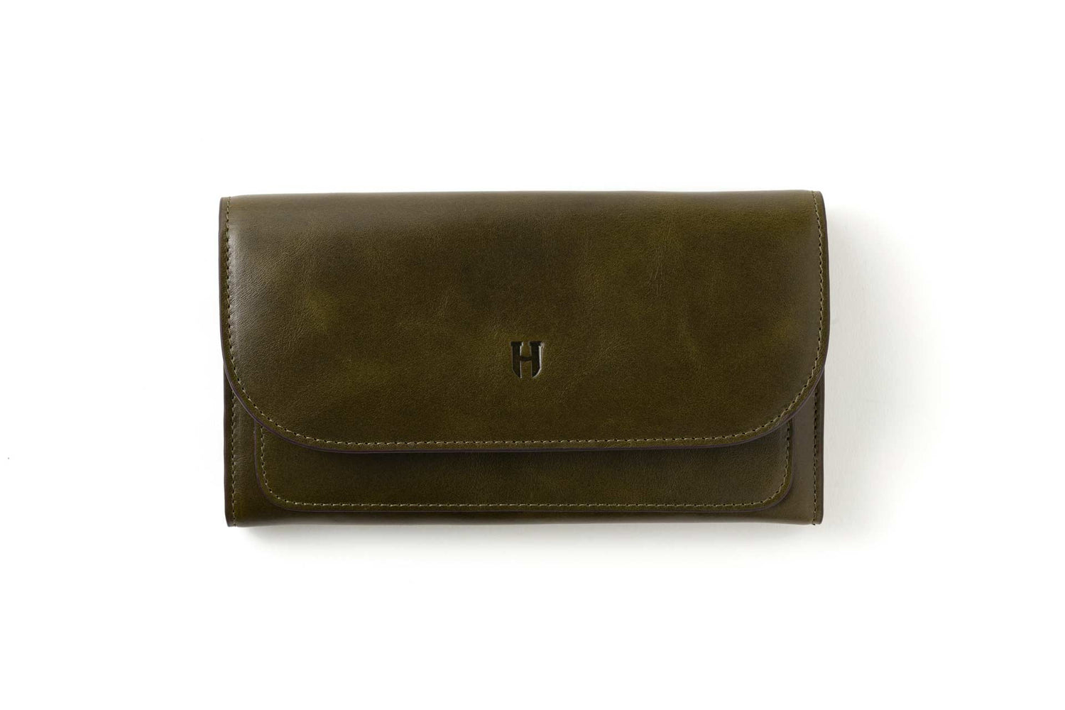 Charlotte kadın deri RFID korumalı lüks fermuarlı el yapımı deri cüzdan, zarif.