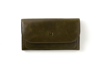 Charlotte kadın deri RFID korumalı lüks fermuarlı el yapımı deri cüzdan, zarif.